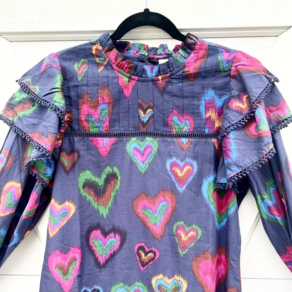 🌟Weekend Sale Only!🌟 Farm Rio Ikat Dyed Hearts Mini Dress - Picture 5 of 10